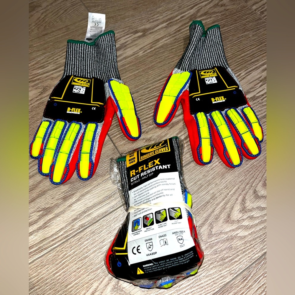 🔥x2 BRAND NEW ringers cut and impart resistant work gloves